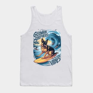 Wave Rider: A German Shepherd Surfing Tank Top